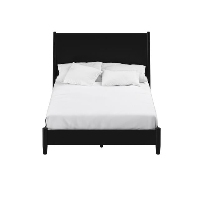 Mid-Century Transitional Black California King Panel Bed