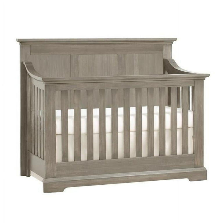 White Solid and Manufactured Wood Standard Four In One Convertible Crib White Solid and Manufactured Wood Standard Four In One Convertible Crib