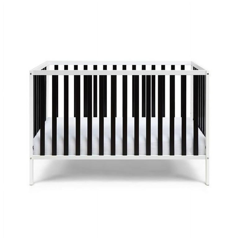 Black and White Solid and Manufactured Wood Standard Three In One Convertible Crib Black and White Solid and Manufactured Wood Standard Three In One Convertible Crib