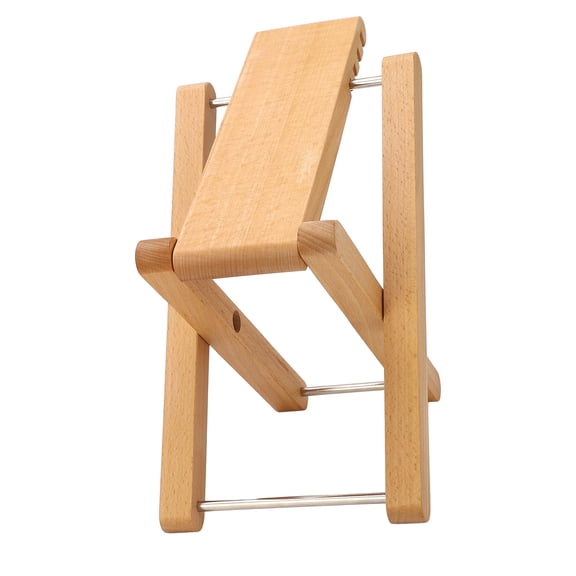Solid Maple Wood Guitar Footrest Stool with 4 Adjustable Height Settings, Foldable & Portable for Practice and Performance