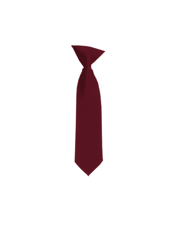 Solid Maroon Boy's 11" Clip On Tie Age. 3 to 6 Years Old