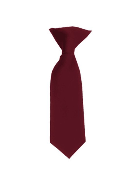 Solid Maroon Boy's 8" Clip On Tie. Age 0 to 2 Years Old