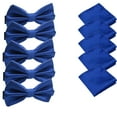 thumbnail image 1 of Solid Matching Pre-Tied Bow Tie and Pocket Square Sets for For Weddings and Formal Events, 1 of 5
