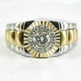 thumbnail image 1 of Solid Men's Pinky Engagement Ring 14K Yellow Gold Plated Silver 1.50Ct Round Cut VVS1/D Diamond, 1 of 2
