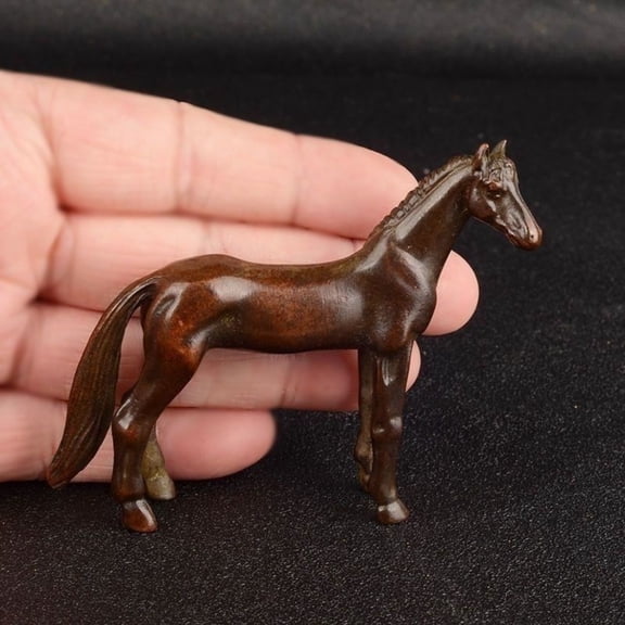 Solid Metal Horse Zodiac Desk Figurine Chinese Style Table Decor