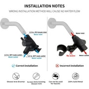 Solid Metal Shower Arm Diverter with Handshower Mount for Hand Held Showerhead and Fixed Spray Head ∣ G 1/2 3-Way Bathroom Universal Shower System Replacement Part (Black)