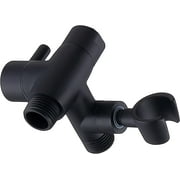 Solid Metal Shower Arm Diverter with Handshower Mount for Hand Held Showerhead and Fixed Spray Head ∣ G 1/2 3-Way Bathroom Universal Shower System Replacement Part (Black)