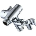 thumbnail image 1 of Solid Metal Shower Arm Diverter with Holder for Hand Held Showerhead and Fixed Spray Head, G 1/2 3-Way Bathroom Universal Diverter System Replacement Part (Polished Chrome), 1 of 13