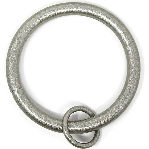 Solid Metal Window Drapery Curtain Panel Ring with Eyelet, 1.5" Inner Diameter, Fits Up to 1.25" Rod, Set of 14 - Pewter