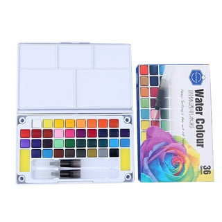 MeiLiang Watercolor Paint Set, 36 Vivid Colors in Pocket Box with Metal Ring and Watercolor Brush, Perfect for Students, Kids, Beginners, Art Paints