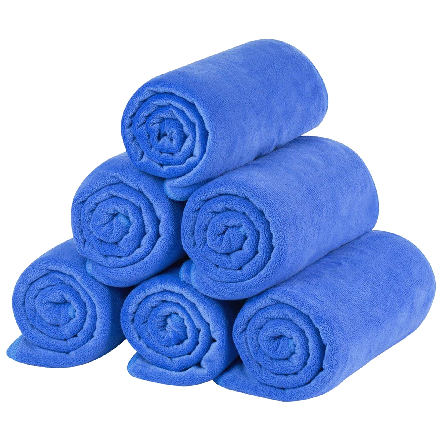 JML Microfiber Bath Towels, Bath Towel Sets 6 Pack(27" x 55") - Extra Absorbent, Fast Drying, Multipurpose for Bath, Swimming, Fitness, Sports, Yoga, Blue