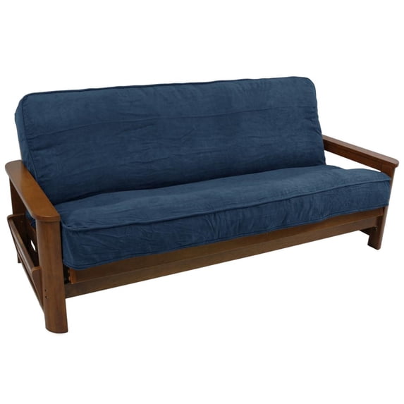 Solid Microsuede Double Corded 8 to 9-inch Full Futon Cover