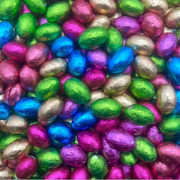 Solid Milk Chocolate Foil Easter Eggs x 1kg (Approx 200 Eggs) - Easter Egg Hunts & Gifts