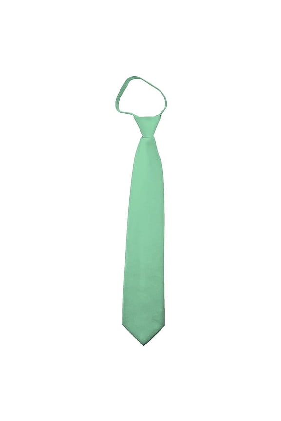 Solid Mint Green Men's 17" Zipper Tie
