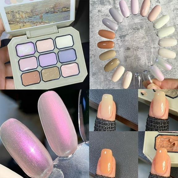 Solid Nail Gel Palette 6 Colors High Gloss Portable Kit For DIY Nail Art