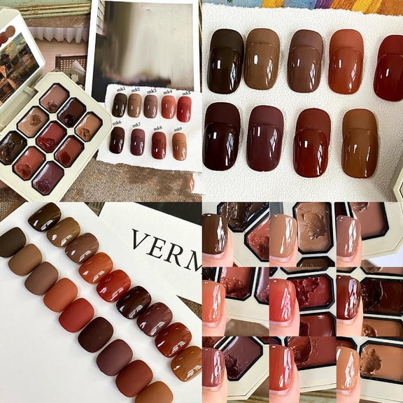 Solid Nail Gel Palette with High Gloss Finish Multiple Colors for Easy At Home Manicure Portable Durable Design