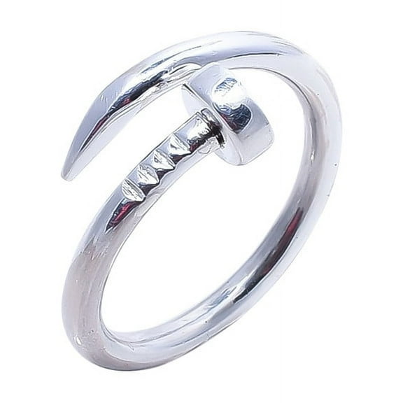 Solid Nail wrap ring, 925 Sterling Silver Ring, Adjustable Ring, Minimalist Ring, Handmade Ring