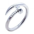 thumbnail image 1 of Solid Nail wrap ring, 925 Sterling Silver Ring, Adjustable Ring, Minimalist Ring, Handmade Ring, 1 of 8
