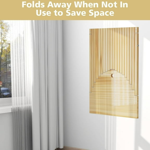 Solid Natural Pine Wall Mounted Foldable Table, Space-Saving Floating Drop Leaf Desk for Kids Homework & Home Office (Small Room Essential)