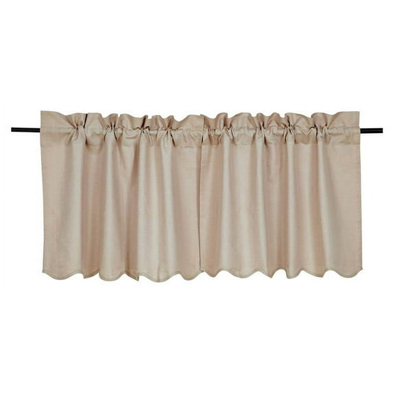Solid Natural Scalloped Window Tier in Tan - Set of 2