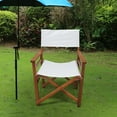 thumbnail image 1 of Solid Natural Wood Frame 19'' Folding Director Chair Wooden Chair Canvas Collapsible Chair, ﻿ ﻿Casual Home Director's Chair, White, 1 of 9