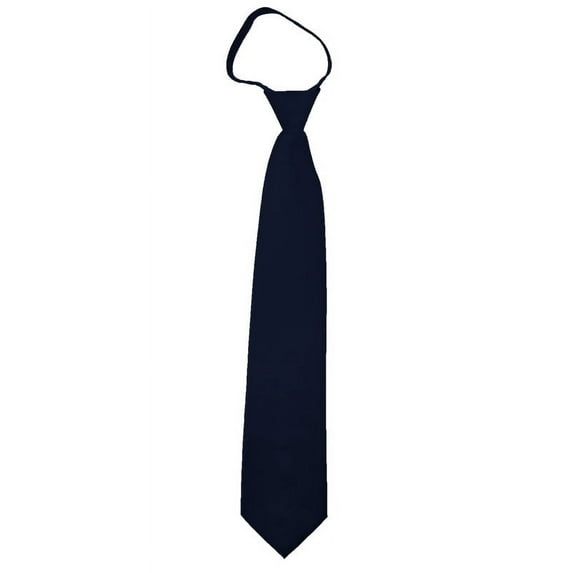 Solid Navy Blue Men's 17" Zipper Tie