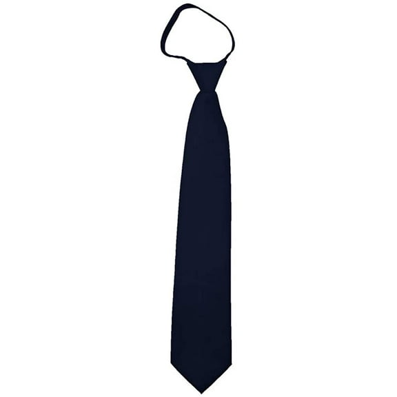 Solid Navy Blue Mens 20 Zipper Tie