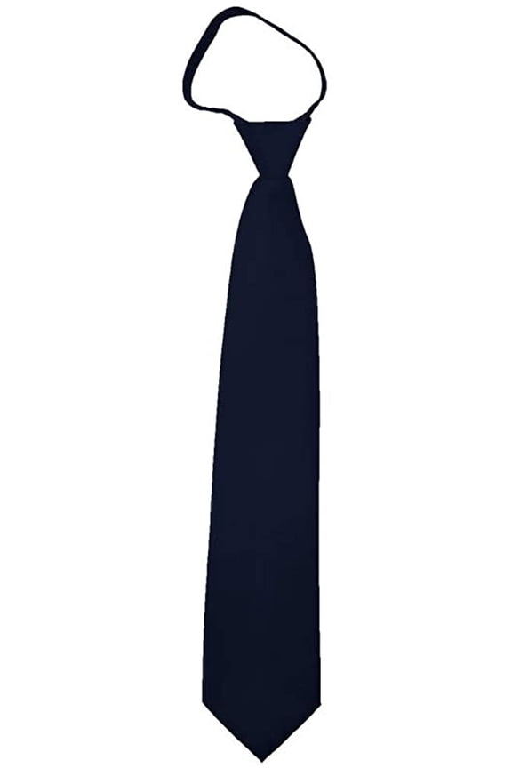 Solid Navy Blue Mens 20 Zipper Tie