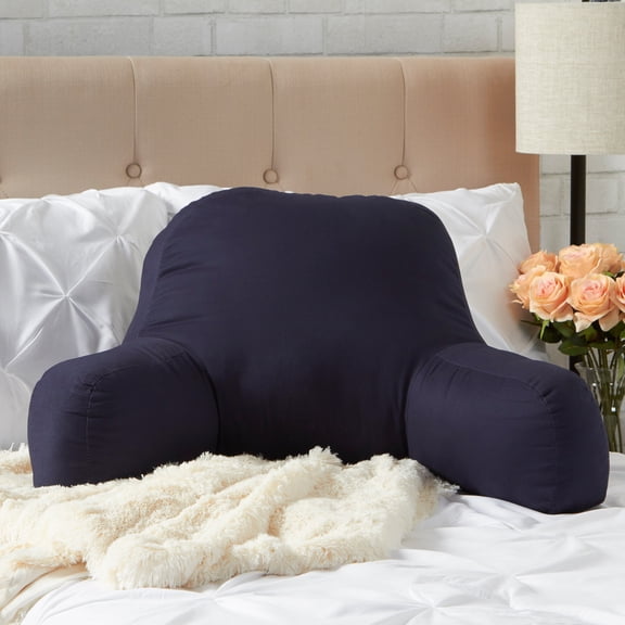 Solid Navy Cotton Duck Bed Rest Pillow