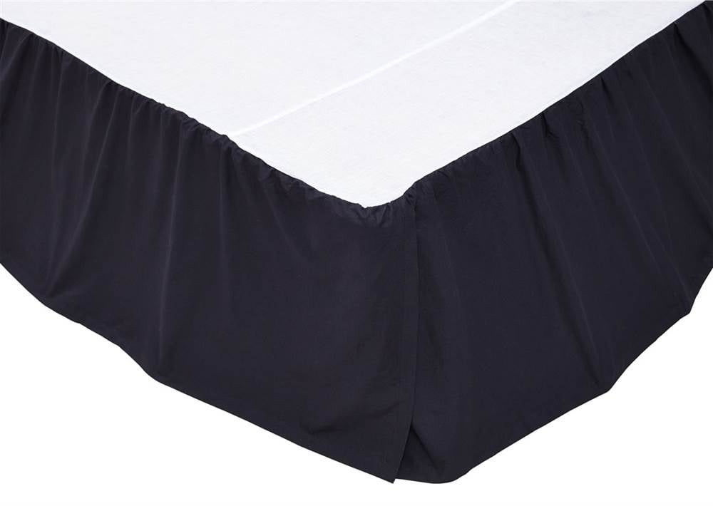 Solid Navy Twin Bed Skirt 39x76x16