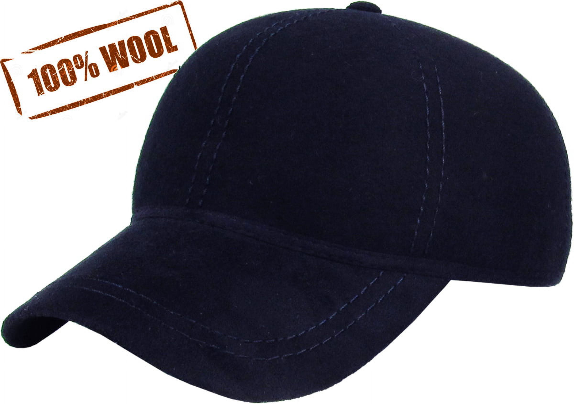 Solid Navy Wool Felt Polo Style Baseball Ball Cap Dat Hat KBETHOS