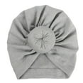 thumbnail image 1 of Solid Nursery Hospital Turban Hat Cap Beanie Bonnet with Flower for Baby Girls Toddlers Newborns Infants, 1 of 1