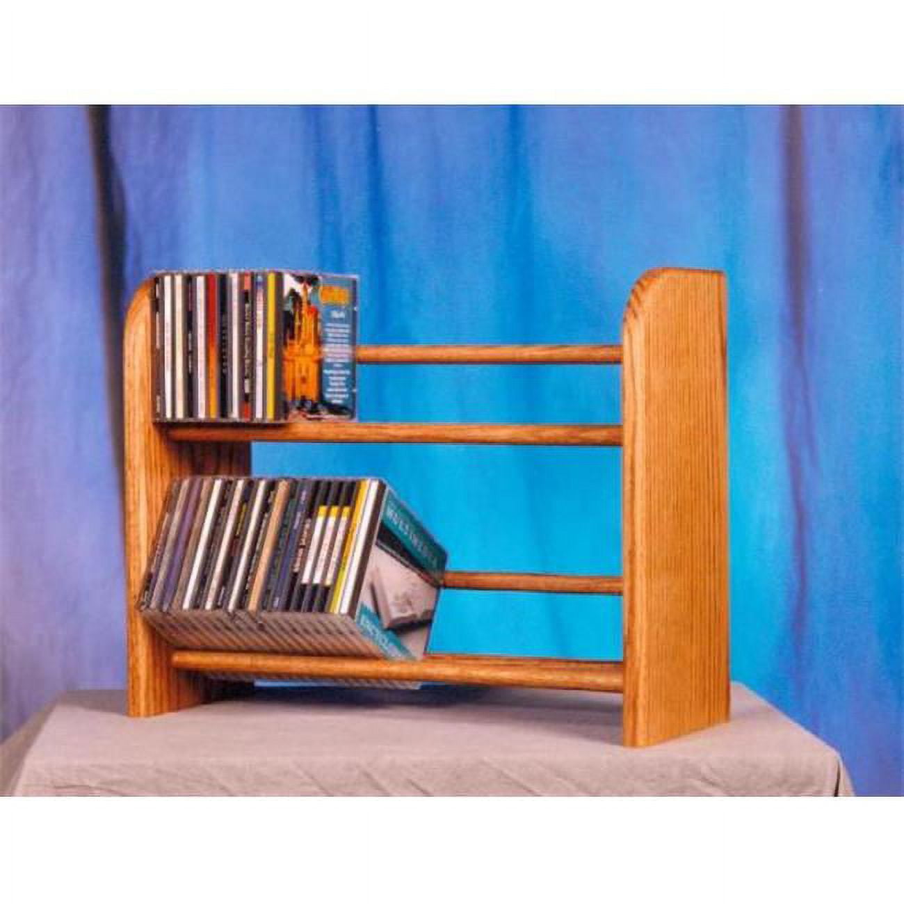 Solid Oak 2 Row Dowel CD Rack - Walmart.com