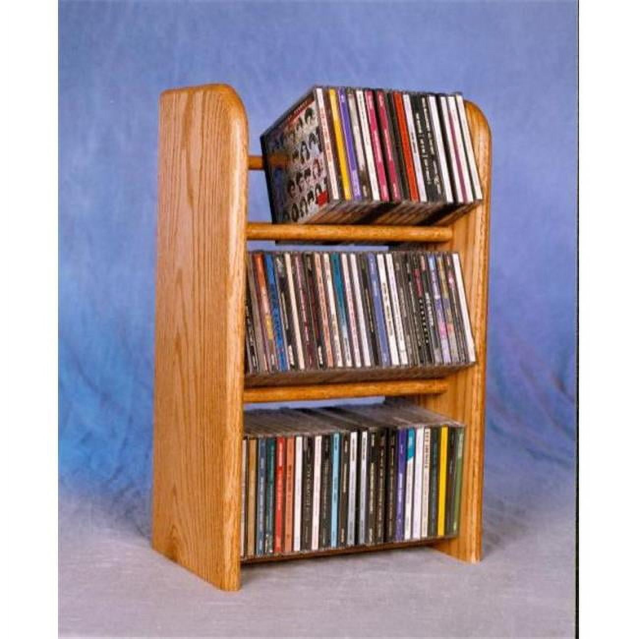 Solid Oak 3 Row Dowel CD Rack - Walmart.com
