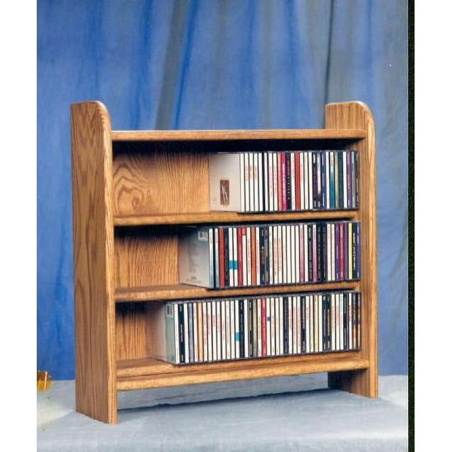 Solid Oak 3 Shelf CD Cabinet