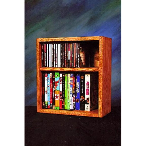 Solid Oak Desktop or Shelf for CDs and DVDs - Honey Oak