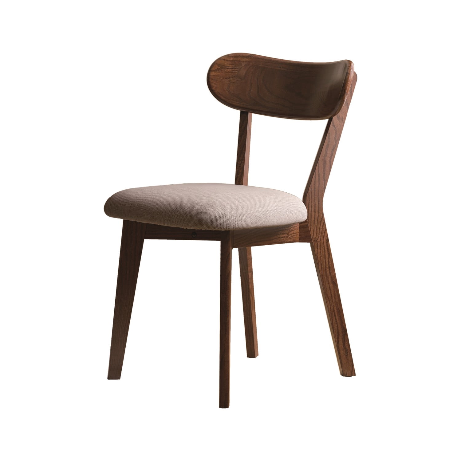 Solid Oak Dining Chair Upholstered Wooden Kitchen Chair with FAS Grade North American Oak Wood for Dining Room Living Room Farmhouse, Gray,Walnut