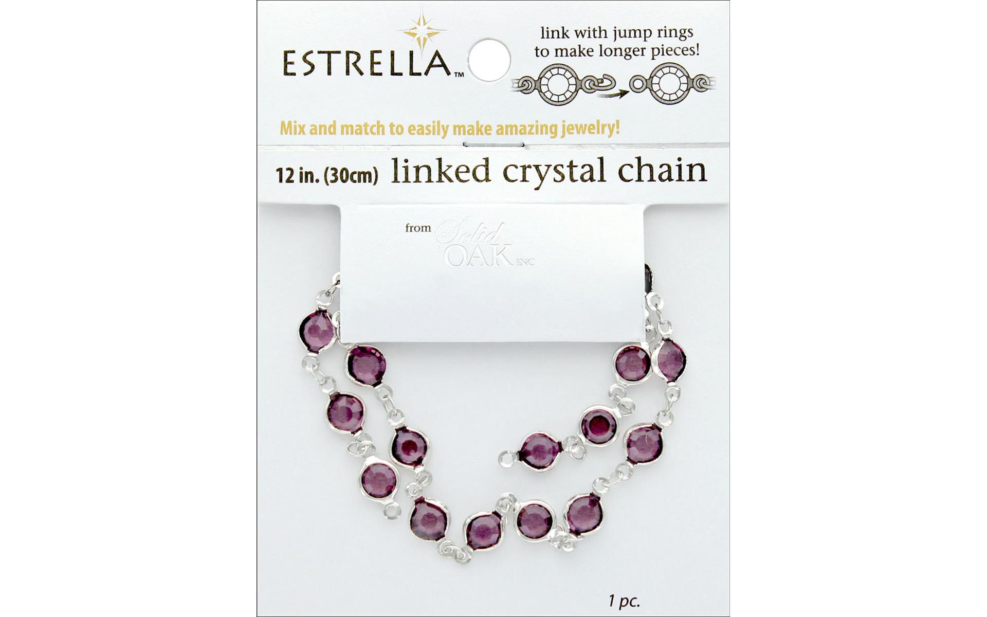 Solid Oak ESTR174 12 in. Silver & Amethyst Estrella Medium Link Chain ...