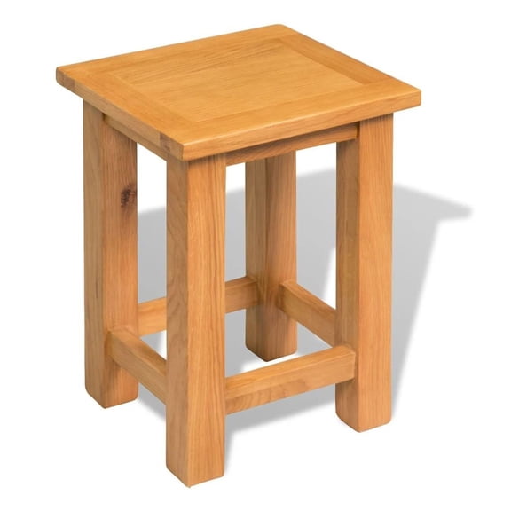 Solid Oak End Table, 10.6x9.4x14.6 Inch Wood Side Table - Compact Nightstand for Living Room, Bedroom - Brown Finish, Durable Construction