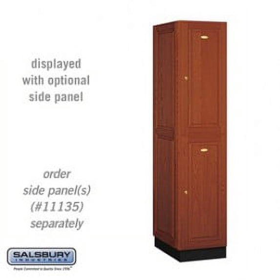 Solid Oak Executive Wood Locker - Double Tier - 1 Wide - 6 Feet High - 21 Inches Deep - Medium Oak