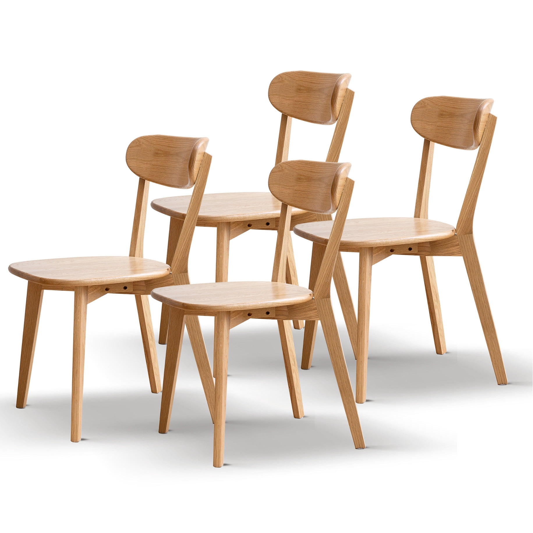 Solid Oak Kitchen Chairs | Rounded Seating Edges | Various Settings ...