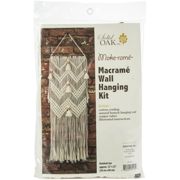 Solid Oak Make-ramé Macramé Wall Hanging Kit - Chevrons and Tassels