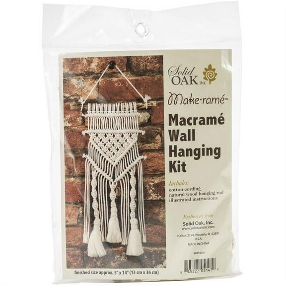 Solid Oak Macrame Wall Hanging Kit-Tassels And Twists
