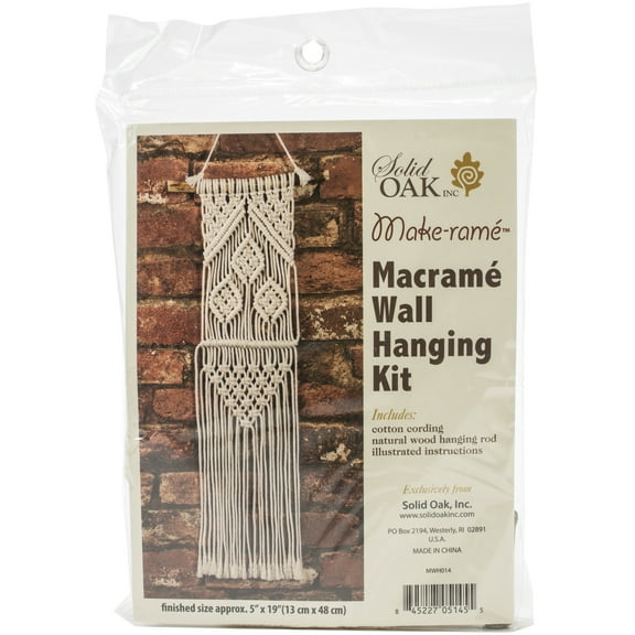 Solid Oak Macrame Wall Hanging Kit-Three Leaves