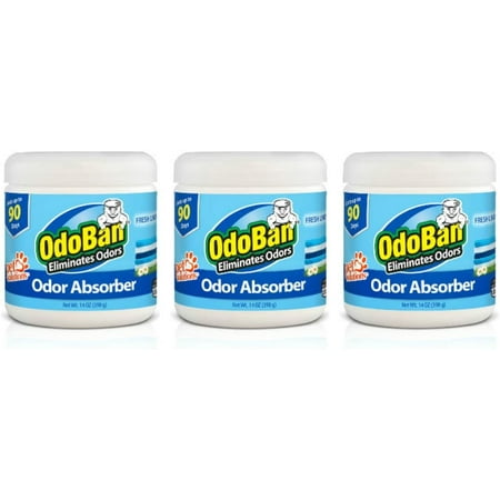 Solid Odor Absorber Eliminator for Home and Small Spaces, Fresh Linen Scent, 14 Ounces Each, 3-Pack