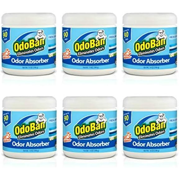 Solid Odor Absorber Eliminator for Home and Small Spaces, Fresh Linen Scent, 14 Ounces Each, 6-Pack