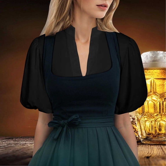 Solid Oktoberfest Dress White Shirt Short Sleeve Sleeve Base Shirt