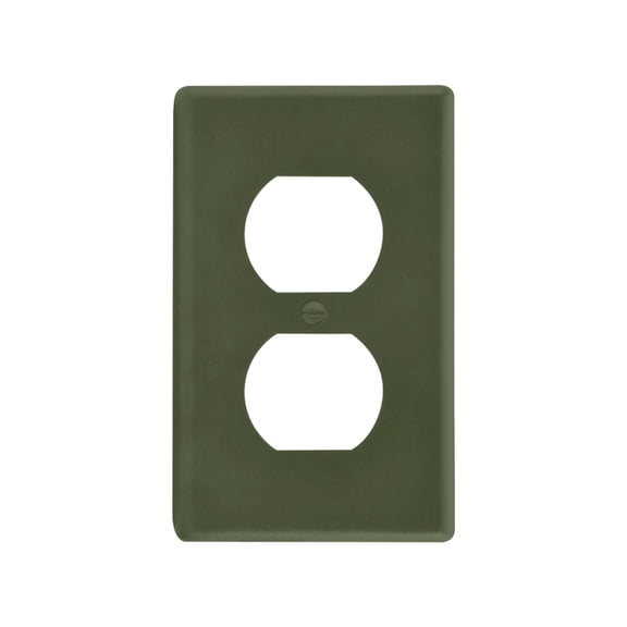 Solid Olive Green Color Tone Decorative Wall Plate, Flame Retardant PC Plastic Light Switch & Outlet Cover with Mounting Screws Fits Duplex Outlets