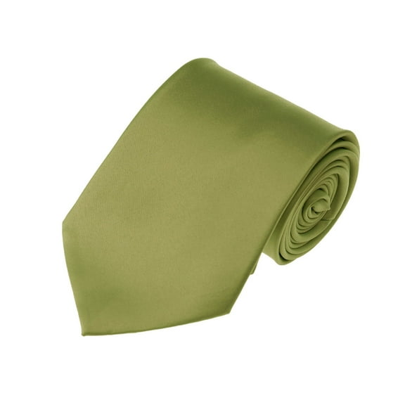 Solid Olive Green Traditional Men's Necktie