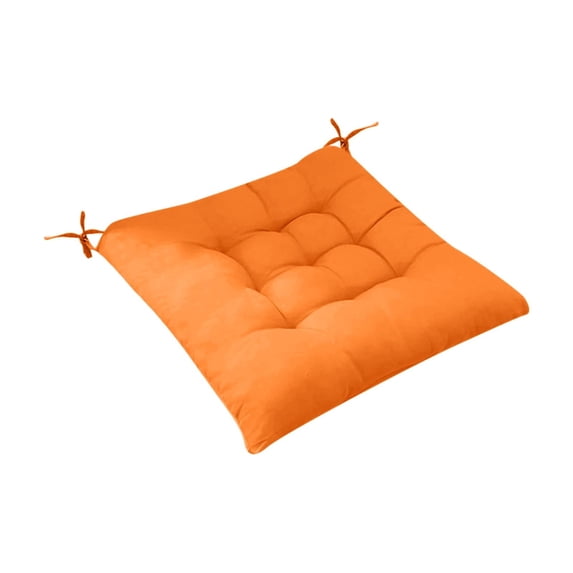 Solid Orange Chair Cushion, Seat Cushion for Dining Chair, Dining Chair Pad, Padded Seat Cushion, 16X16 Inch Square Ultra-Soft Abrasion Resistant Fabric, Thickened Premium Filling